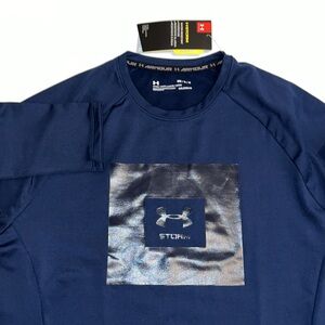 M Under Armour Storm Cyclone L/S Training Shirt UA Fitted blue coldgear mens NWT